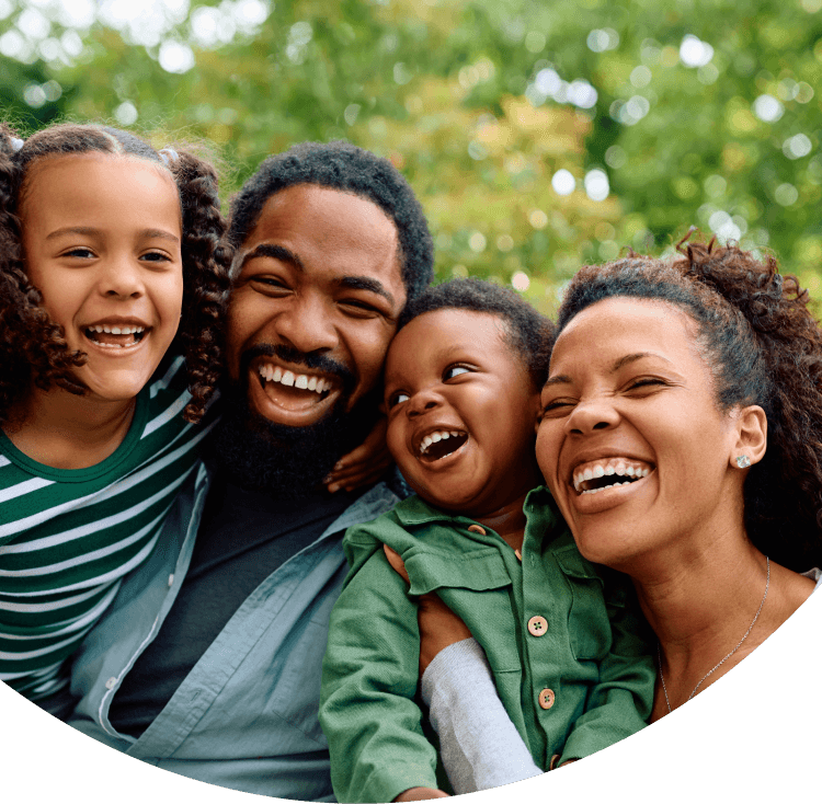 a family smiling together