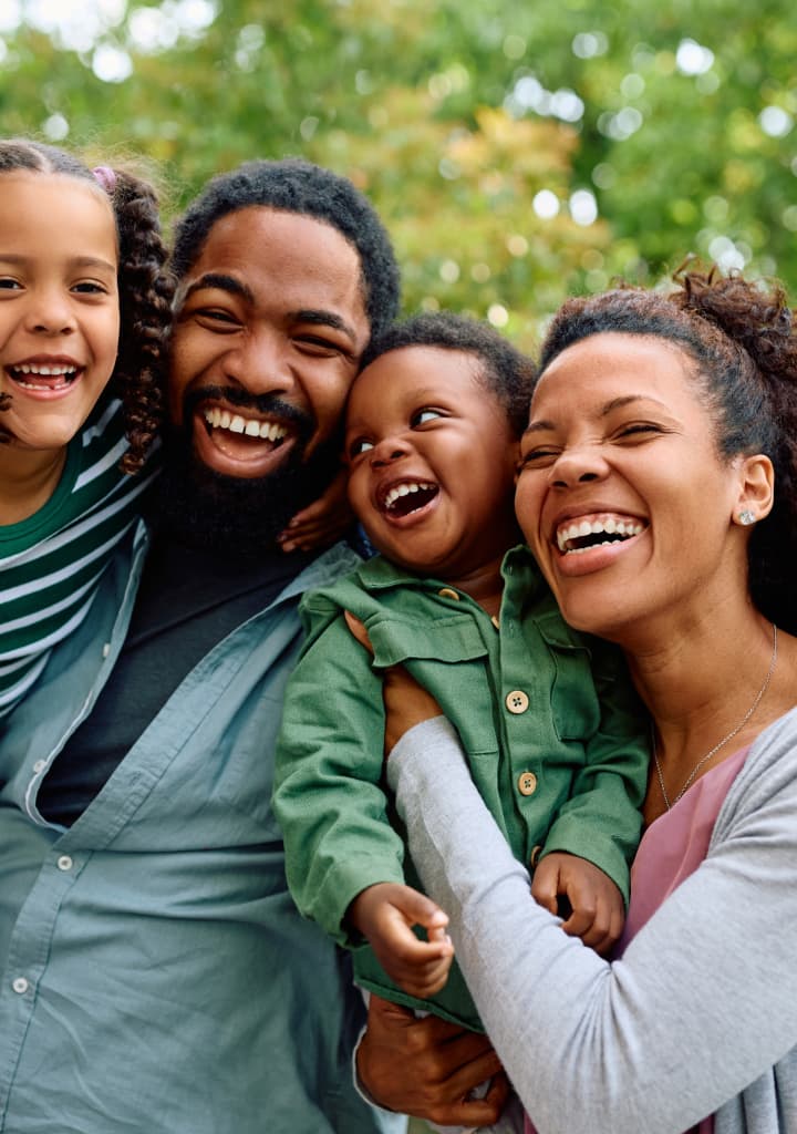 a family smiling together